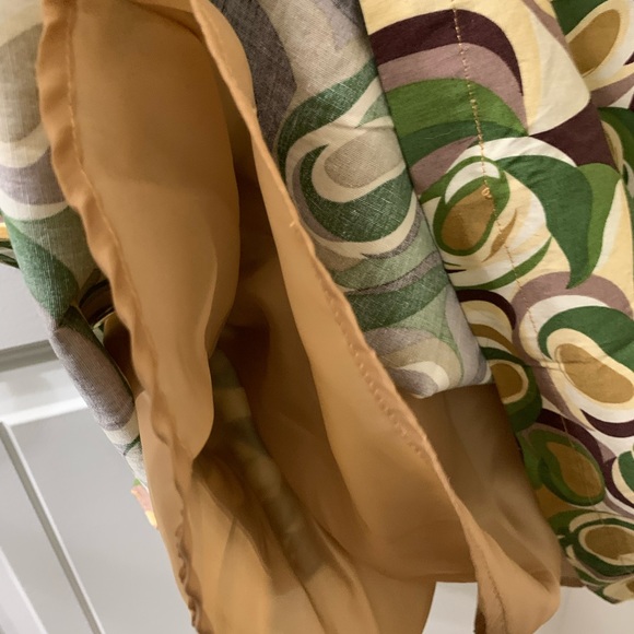 Petite Sophisticate 8P Sun Dress Sleeveless multi print green mauve ivory - Picture 7 of 9